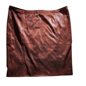 Chico's Faux Leather Skirt Snake‎ Print Pencil Career Chic Size 3